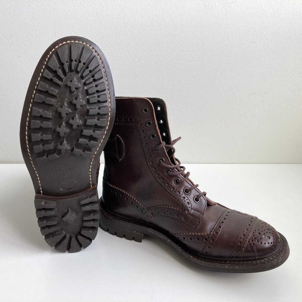 Tricker's Buckle-Strap Brogue Commando Boots